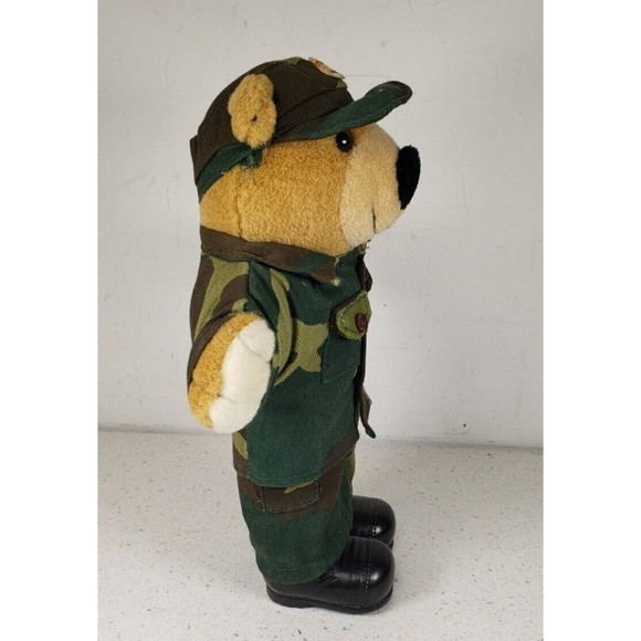 Vintage JJ Wind Patriot Bear U.S. Army Soldier Plush Toy 11"  Camouflage 1994 - Picture 10 of 14